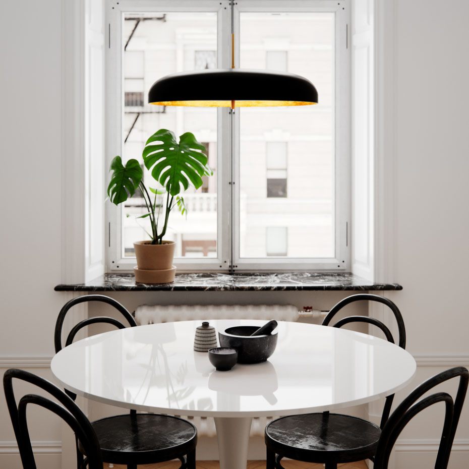 Shelby Pendel Ø50cm Mattsvart/Mässing