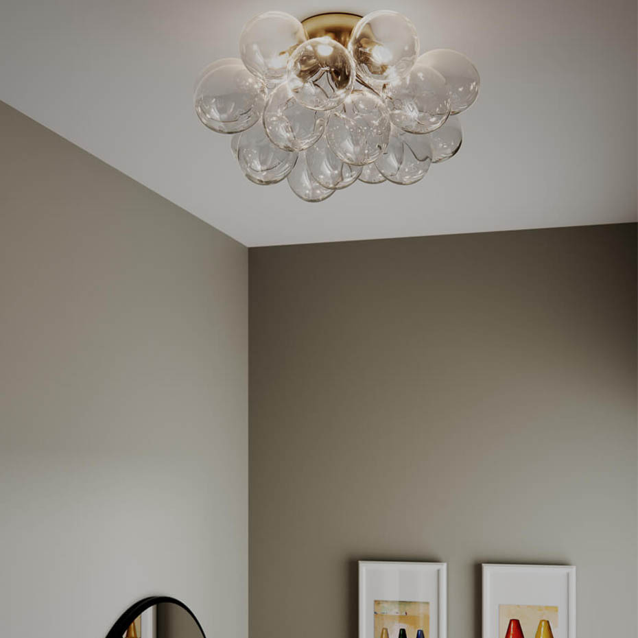 Gross Plafond Ø50cm Mässing/Klarglas