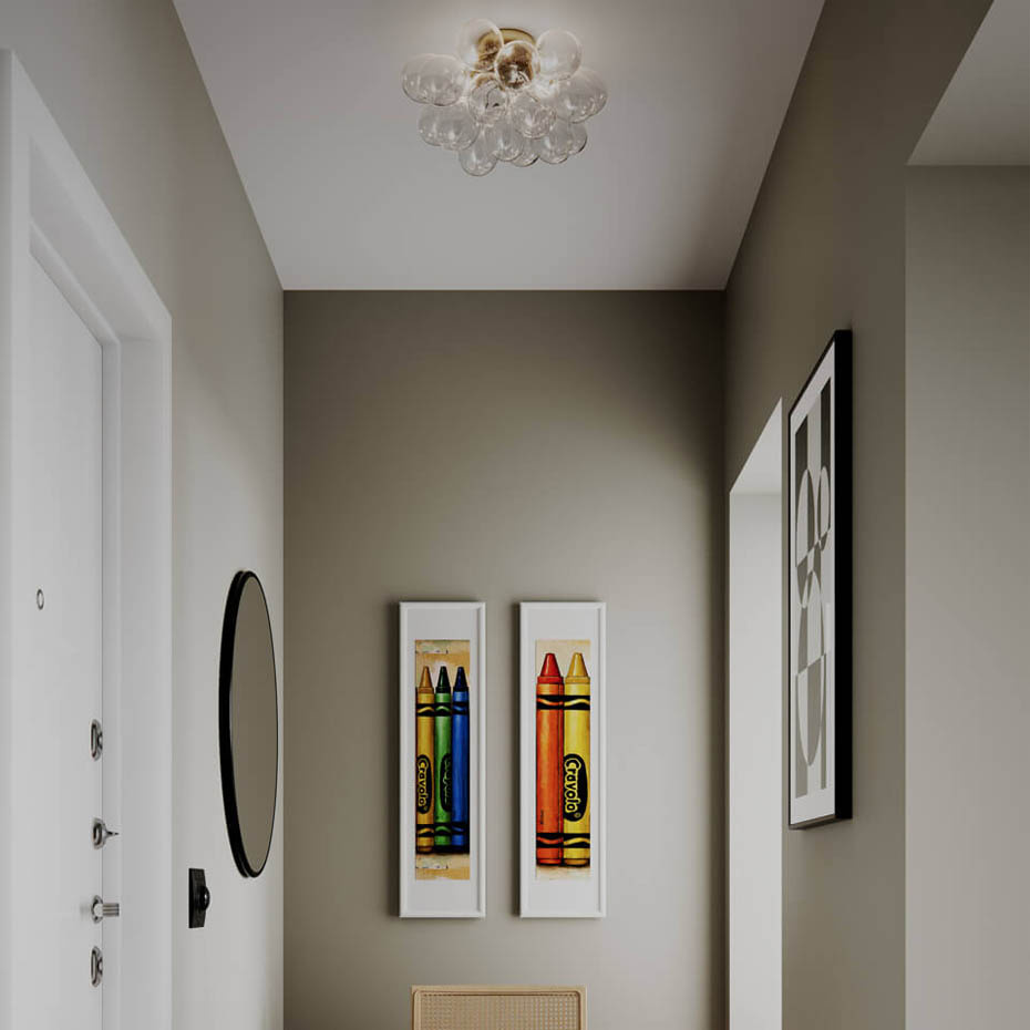 Gross Plafond Ø50cm Mässing/Klarglas