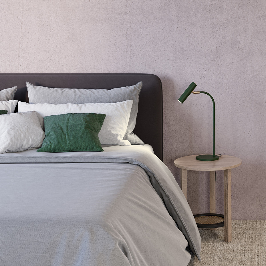 Slender Bordslampa Vit Struktur/Mässing