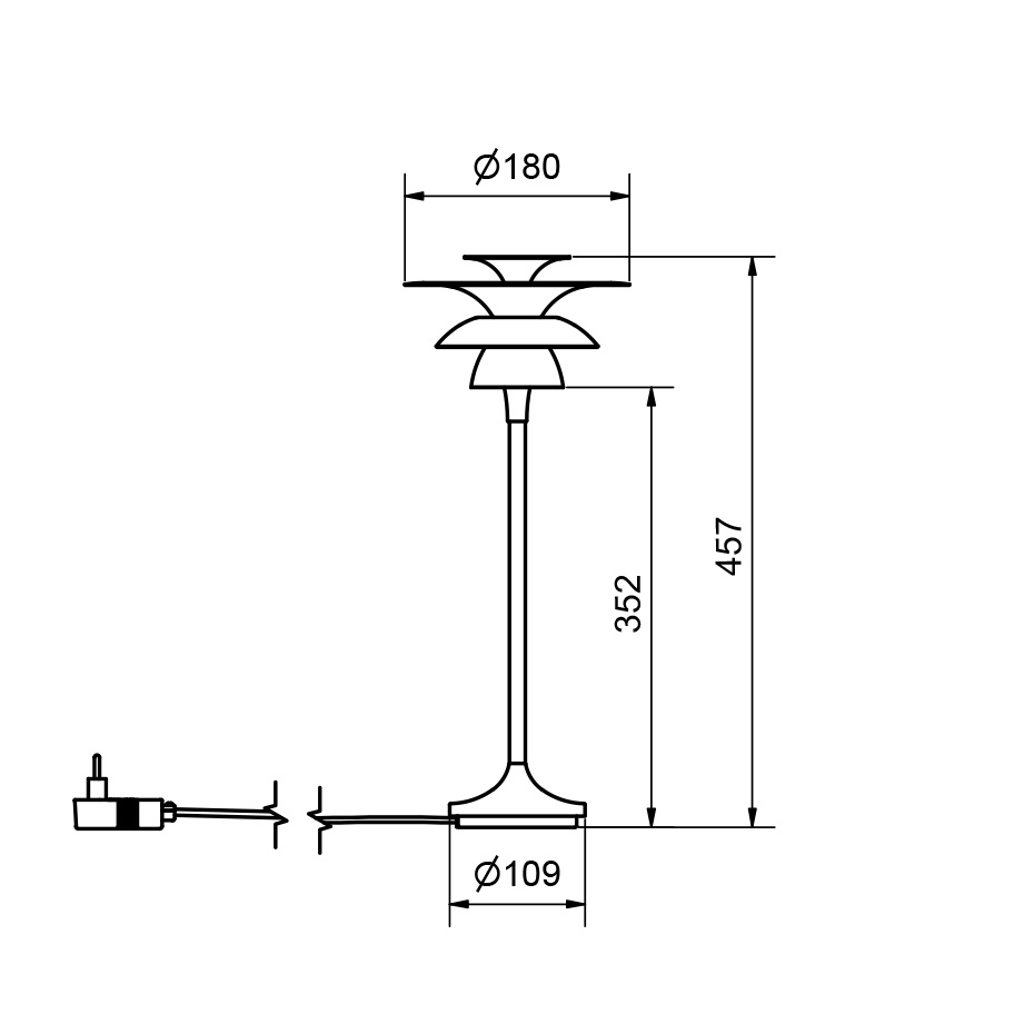 Picasso Bordslampa H46cm Mattvit