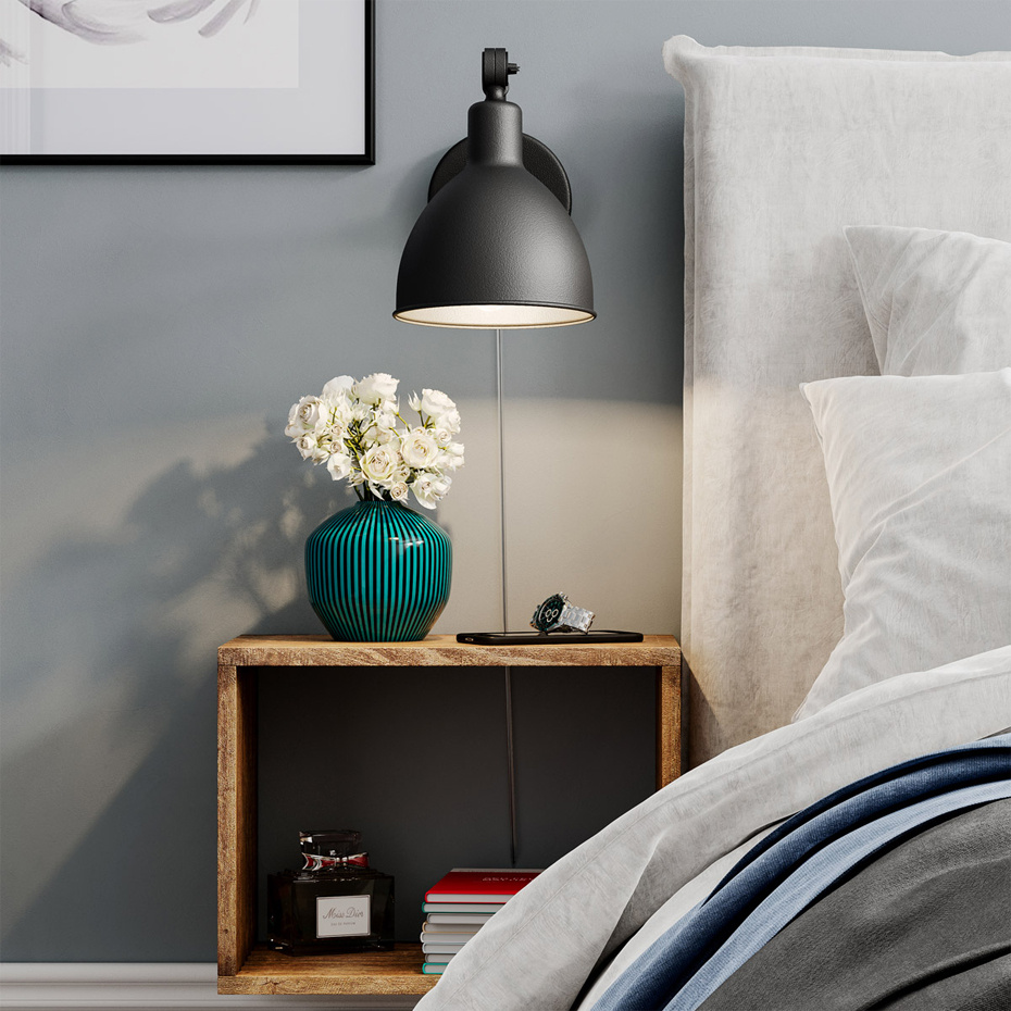 Bazar Vägglampa Mini Sandsvart