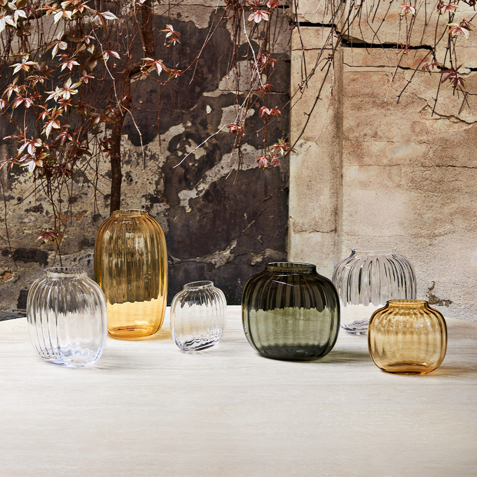 Primula Oval Vas H17,5cm Rökfärgad