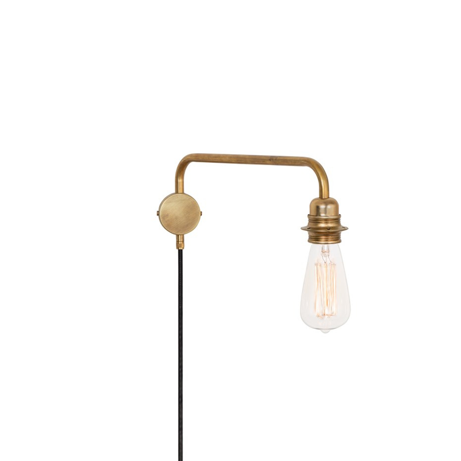 Edison Vägglampa Ner Rå Mässing