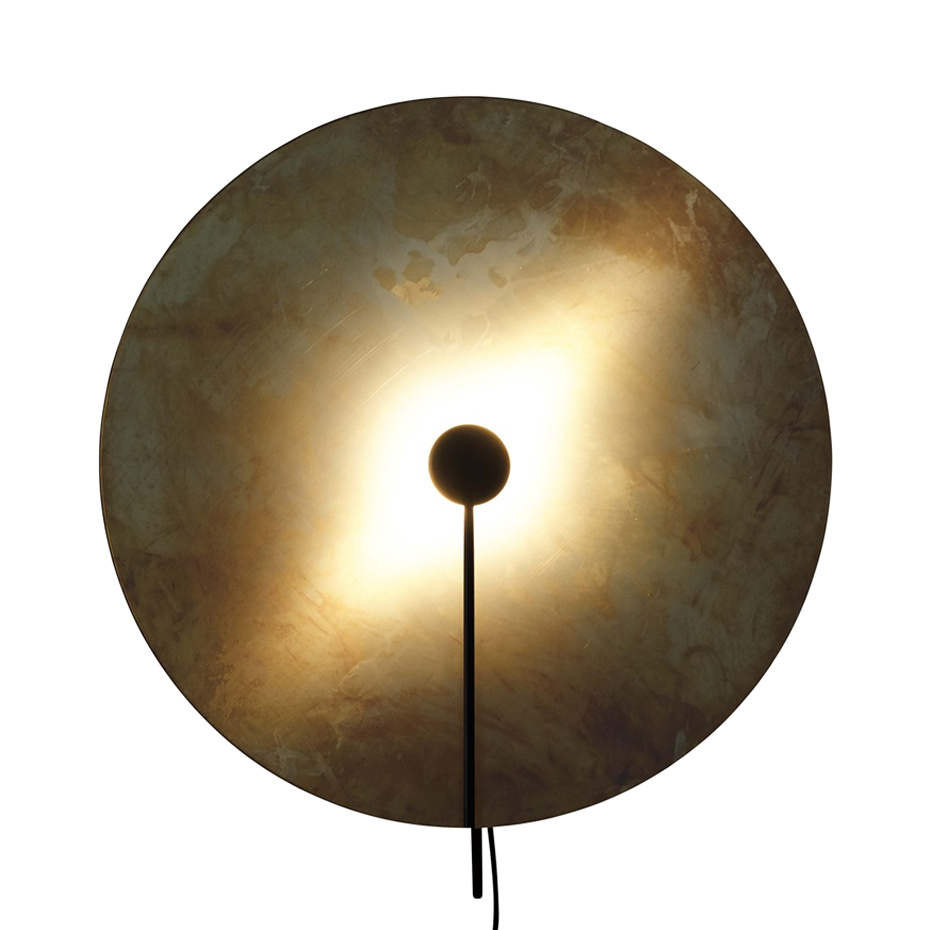 Sol Vägglampa XL Rå Mässing/Mattsvart