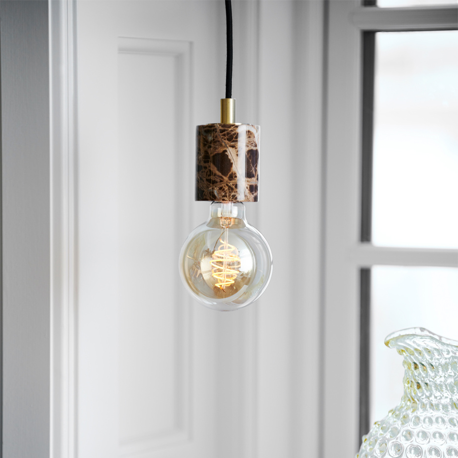 Siv Pendel Brun Marmor/Mässing