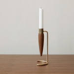 Umanoff Candle Holder Polished Brass/Walnut