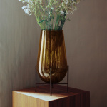 chasse Vase Large Amber/Bronzed Brass