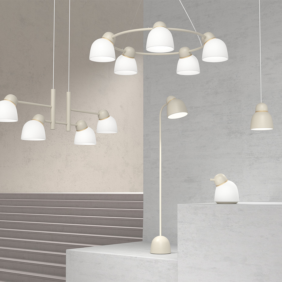 Bird Bordslampa Sand/Mässing Opalglas