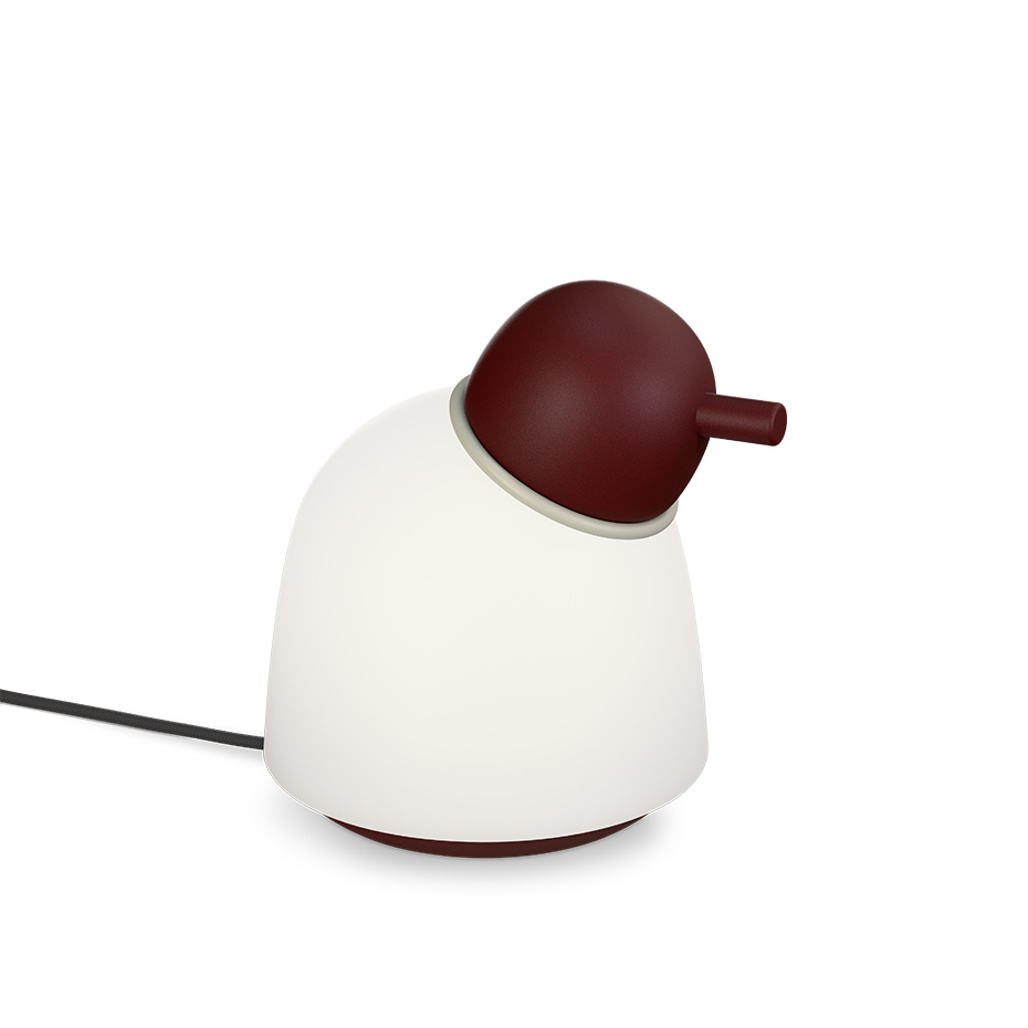 Bird Bordslampa Dark Red/Sand Opalglas