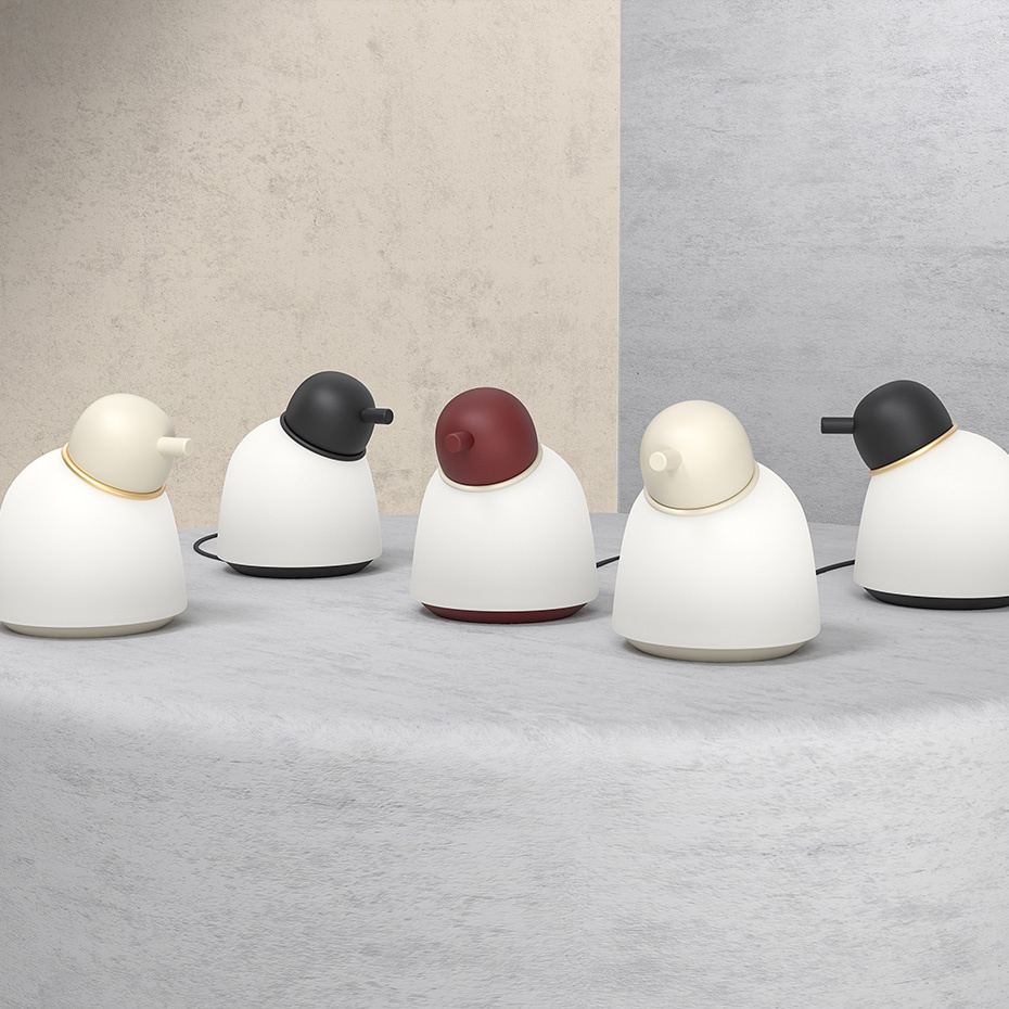 Bird Bordslampa Svart Struktur/Opalglas