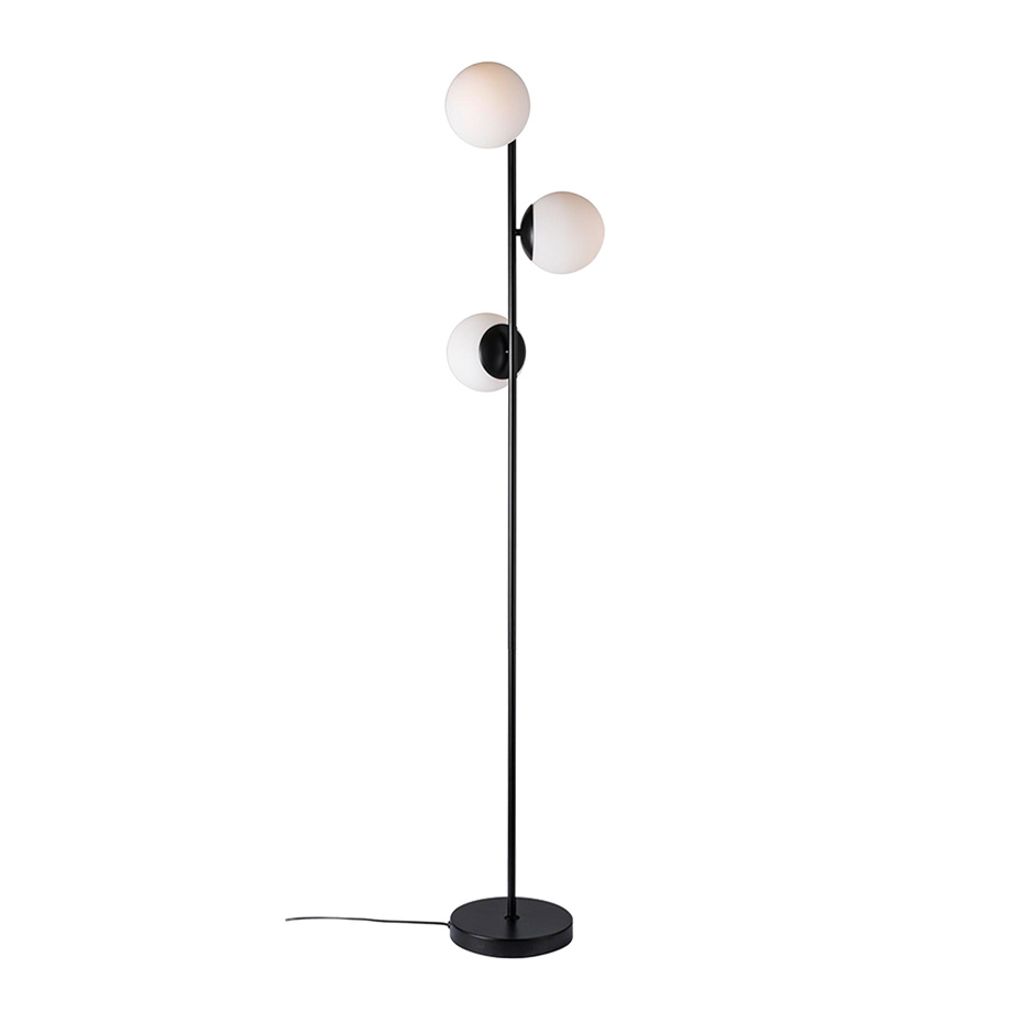 Lilly Golvlampa Svart/Opalglas