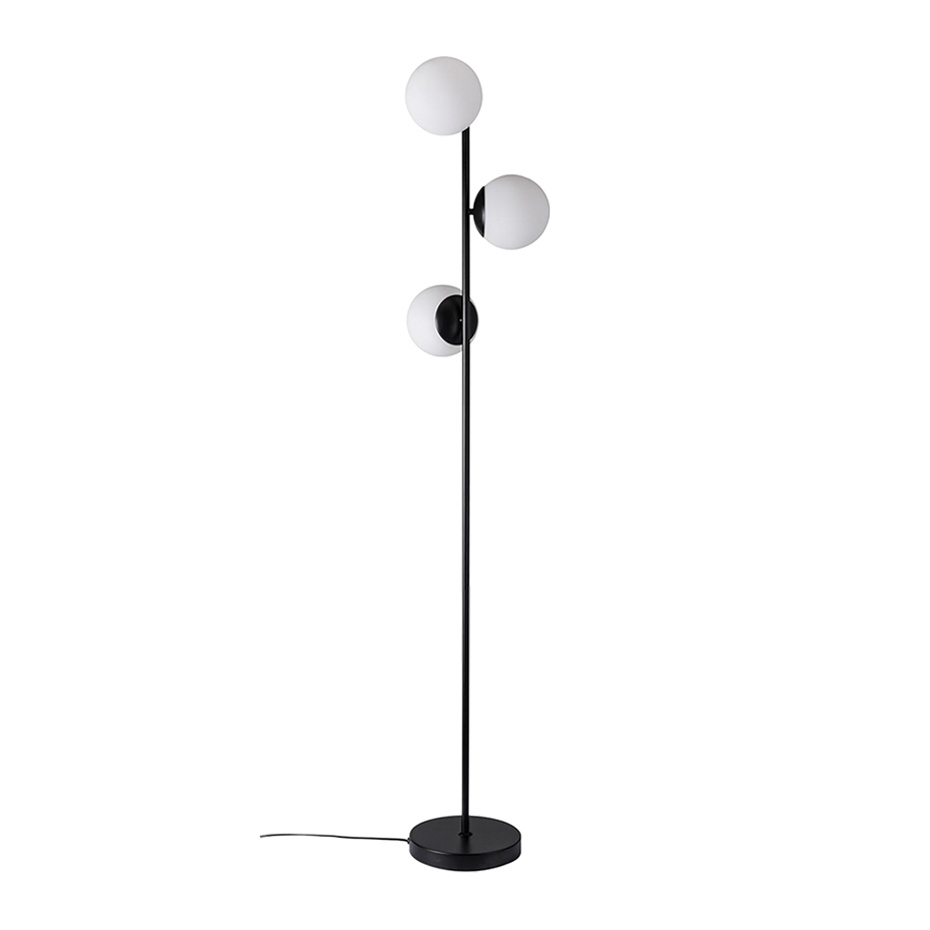 Lilly Golvlampa Svart/Opalglas