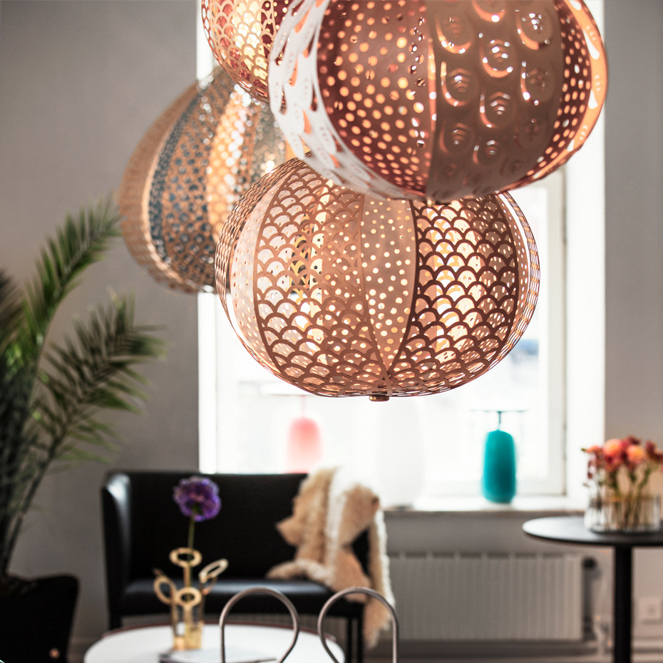 Knopp Pendel Stor Vit