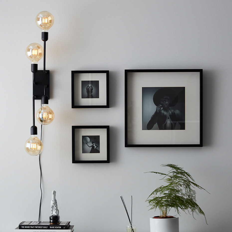 Regal XL Vägglampa Svart Struktur