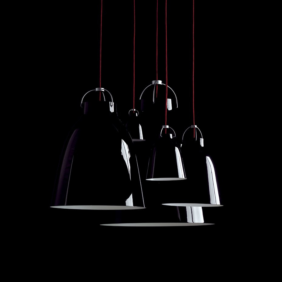 Caravaggio P2 Pendel High-Gloss Black/Red