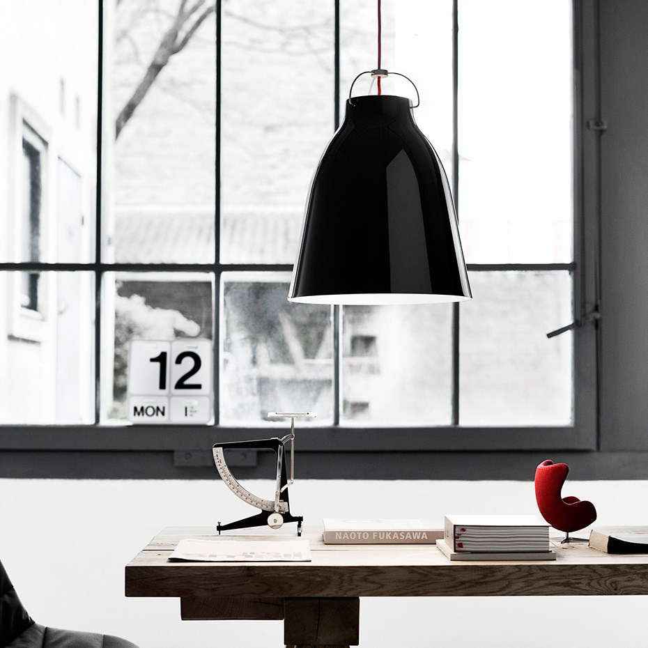 Caravaggio P2 Pendel High-Gloss Black/Red