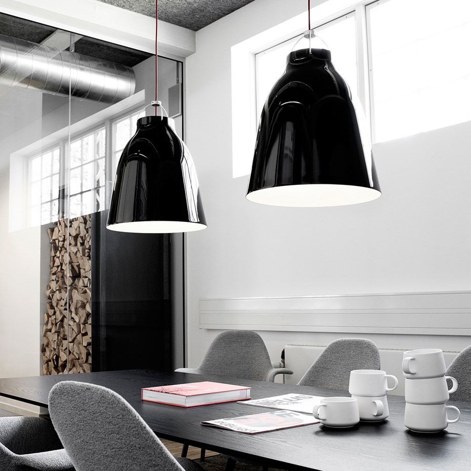 Caravaggio P2 Pendel High-Gloss Black/Red