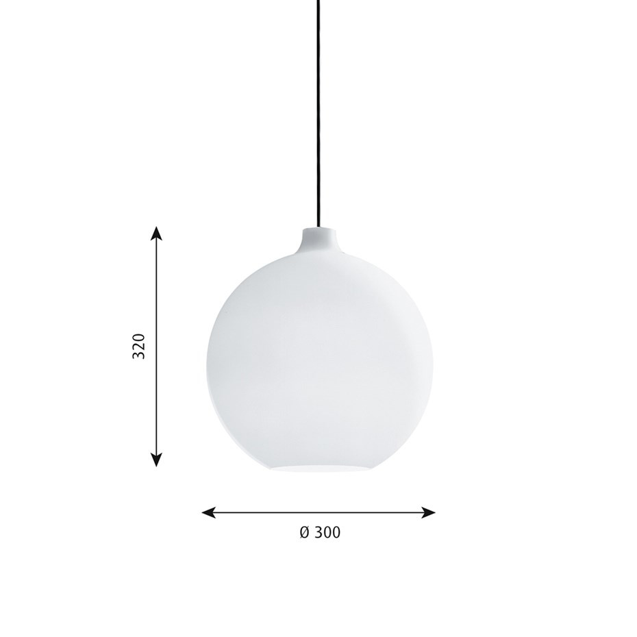 Wohlert Ø300 Pendel White Opal Glass