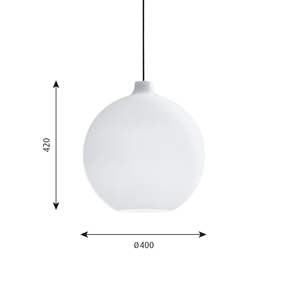 Wohlert Ø400 Pendel White Opal Glass