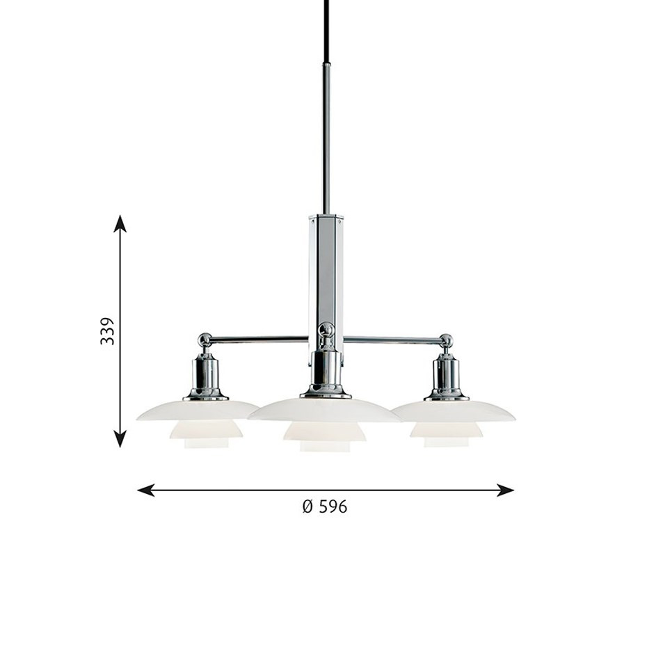 PH 2/1 Ljuskrona Chrome