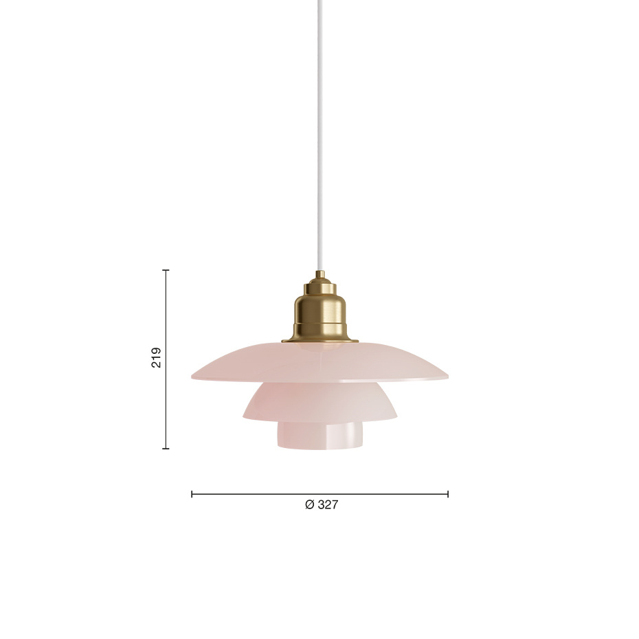 PH 3½-3 Pendel Pale Rose/Brass