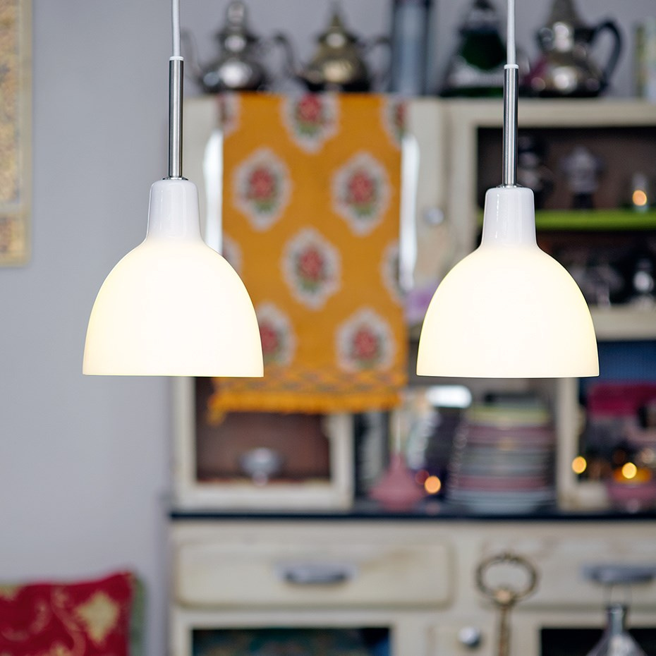 Toldbod Ø220 Pendel White Opal Glass