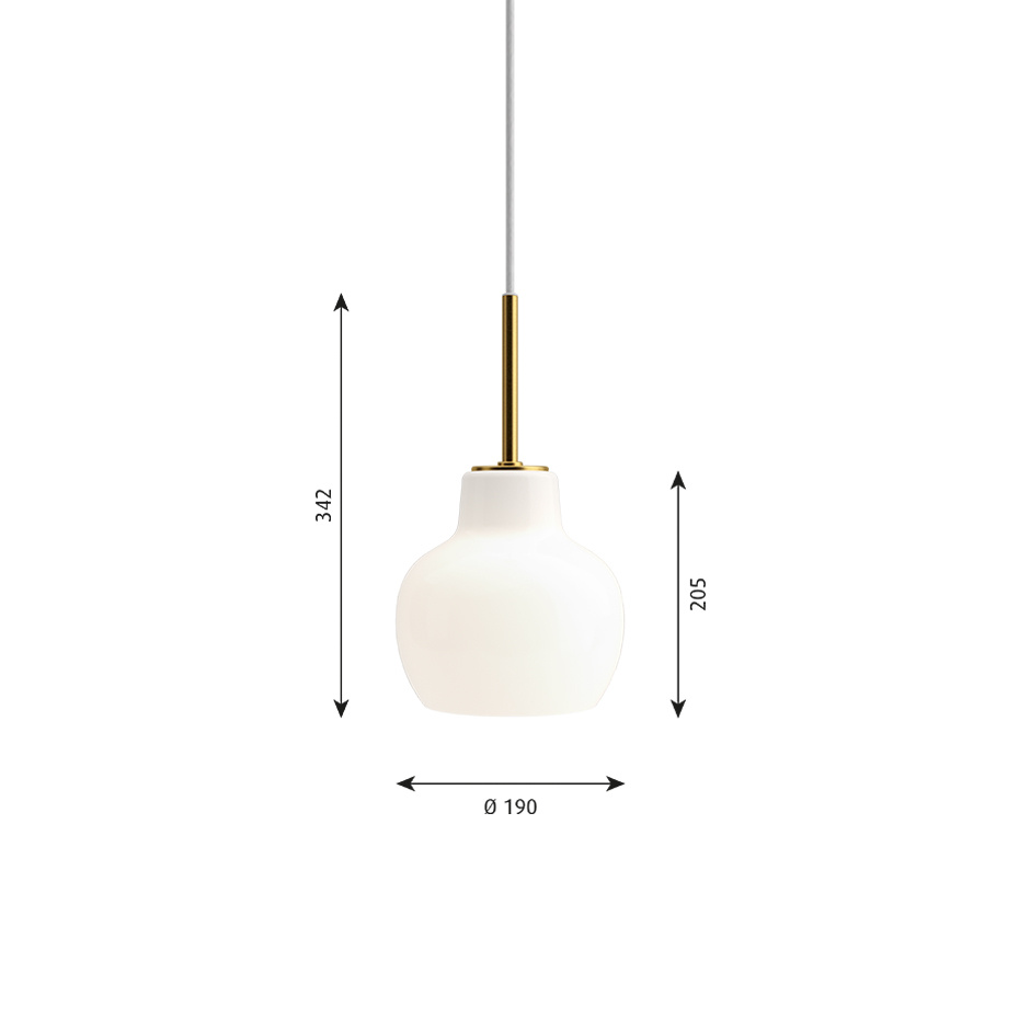 VL Ring Crown 1 Pendel Brass/Opal Glass