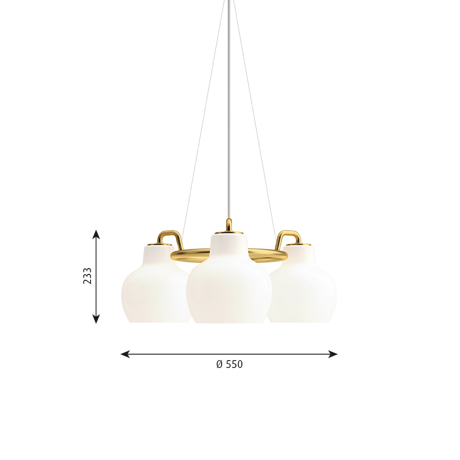VL Ring Crown 3 Ljuskrona Brass/Opal Glass