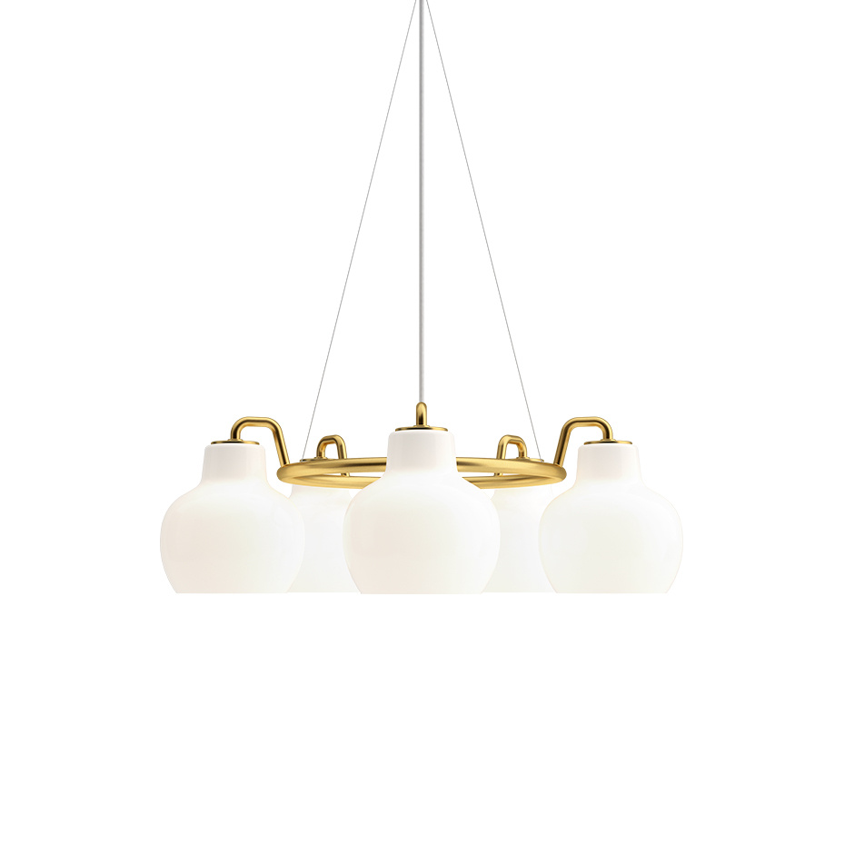 VL Ring Crown 5 Ljuskrona Brass/Opal Glass