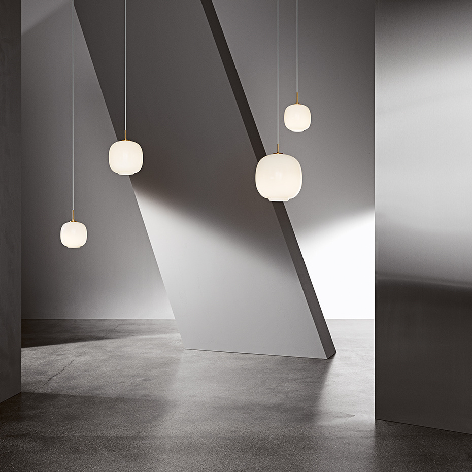 VL45 Ø175 Radiohuspendel Opal White/Brass