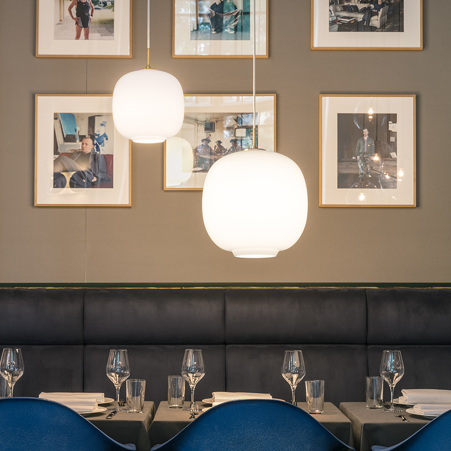 VL45 Ø175 Radiohuspendel Opal White/Brass