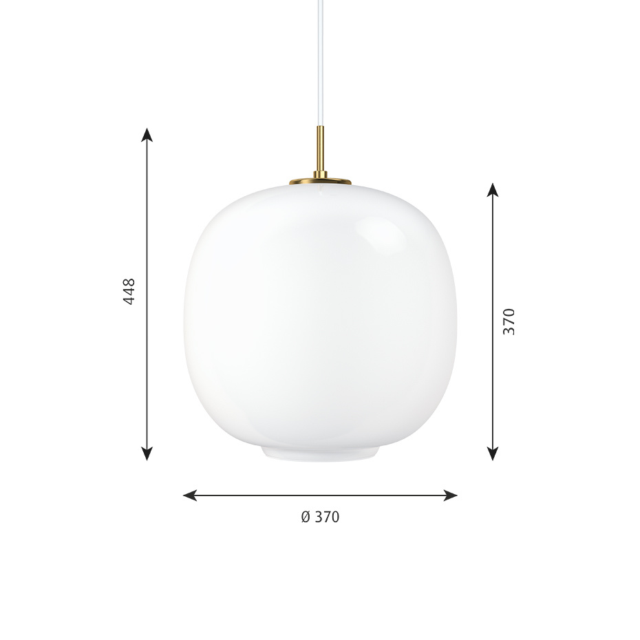 VL45 Ø370 Radiohuspendel Opal White/Brass