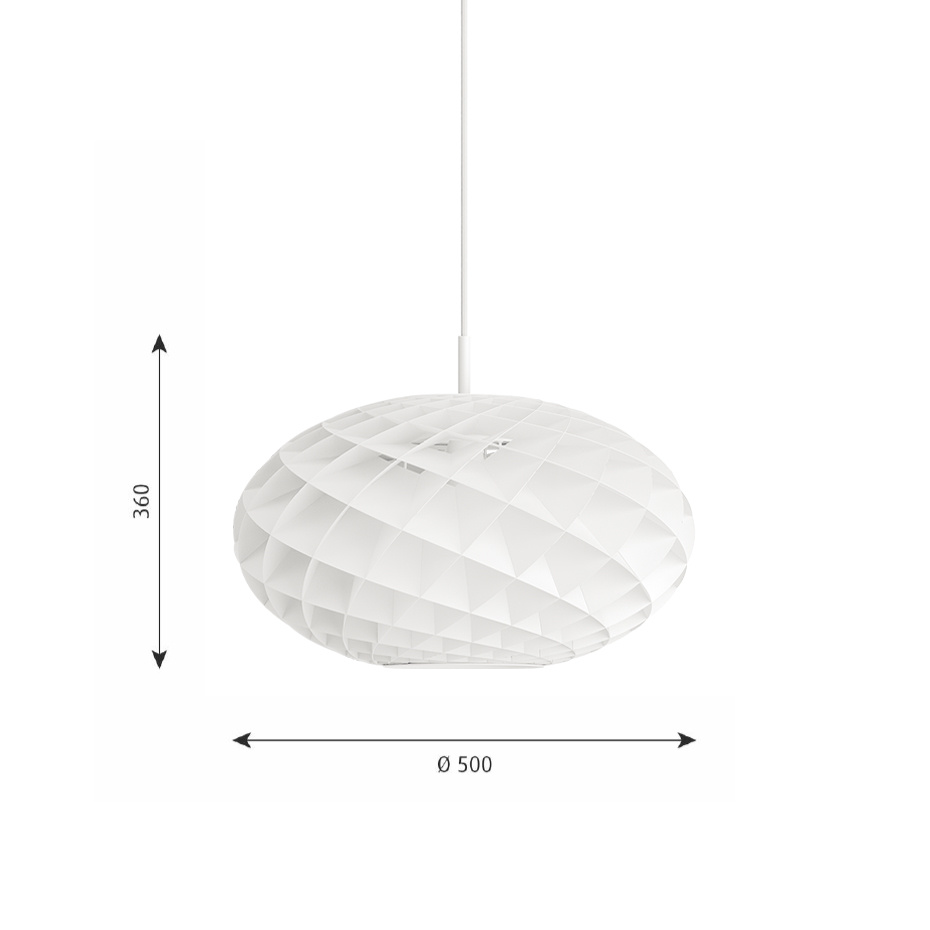Patera Oval Ø500 Pendel White