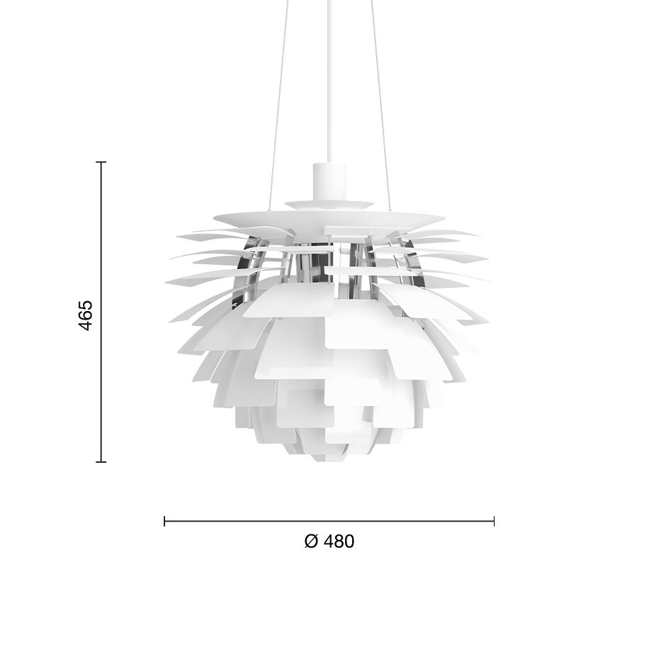 PH Artichoke Ø480 Pendel White V4