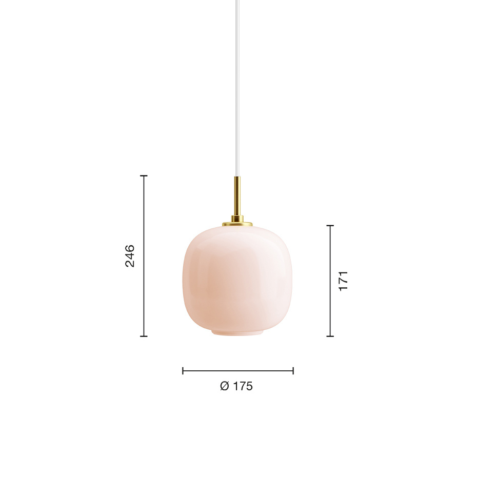 VL45 Ø175 Radiohuspendel Pale Rose/Brass
