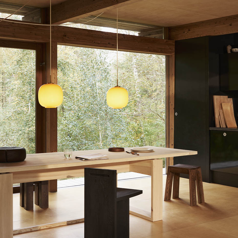 VL45 Ø250 Radiohuspendel Amber/Brass