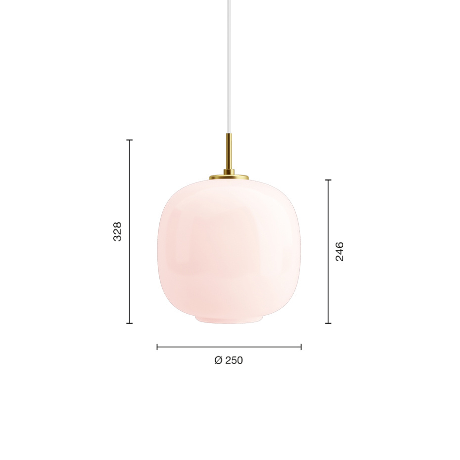 VL45 Ø250 Radiohuspendel Pale Rose/Brass
