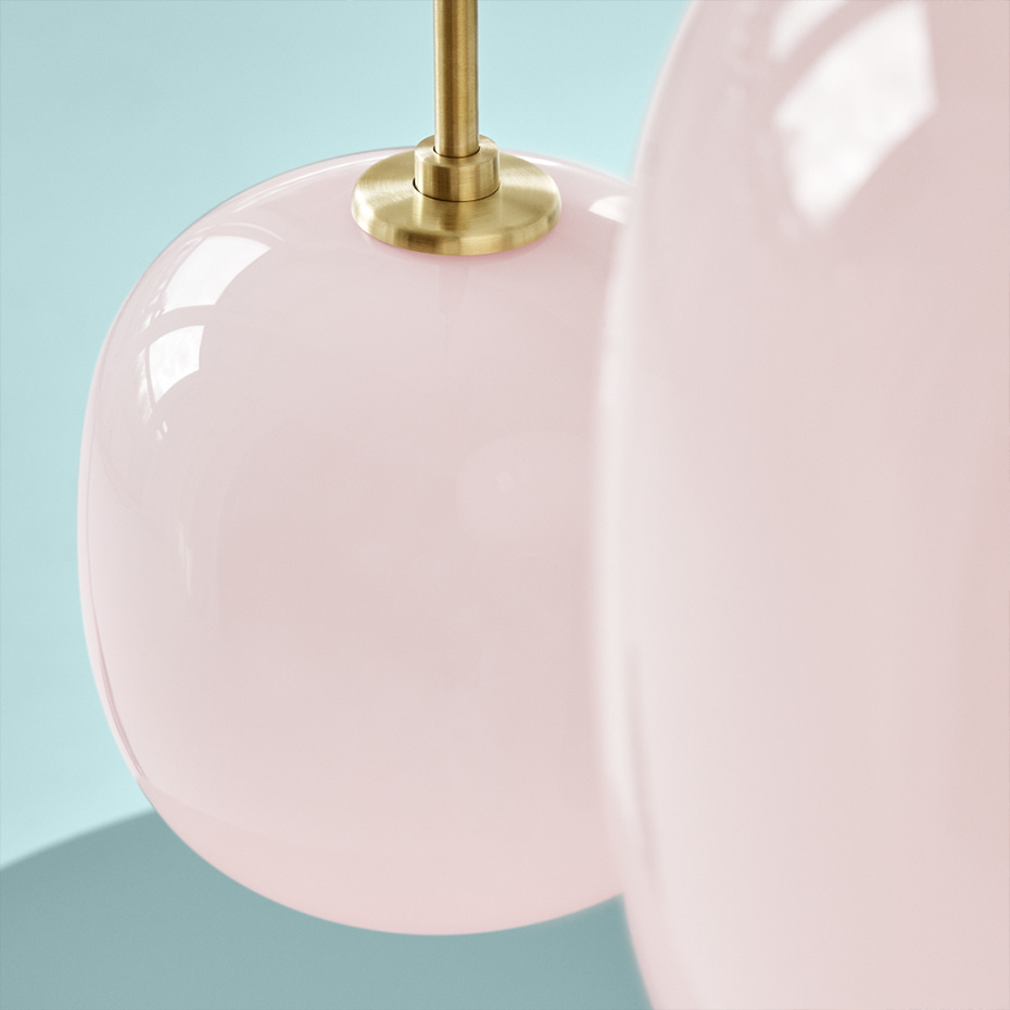 VL45 Ø250 Radiohuspendel Pale Rose/Brass