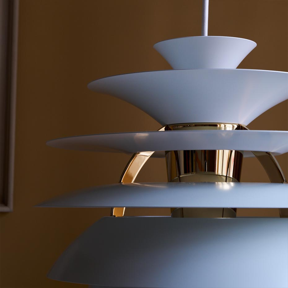 PH Snowball Pendel Dusty Blue/Brass Metallised