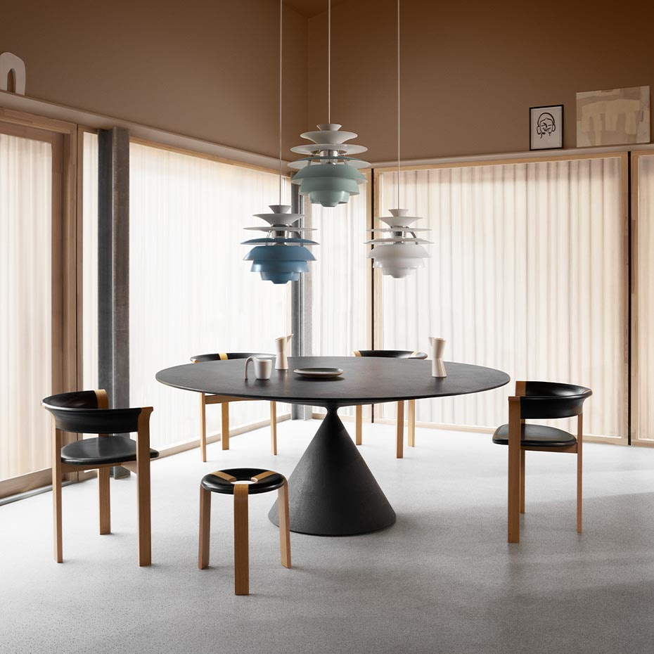 PH Snowball Pendel Dusty Blue/High Lustre Chrome Plated