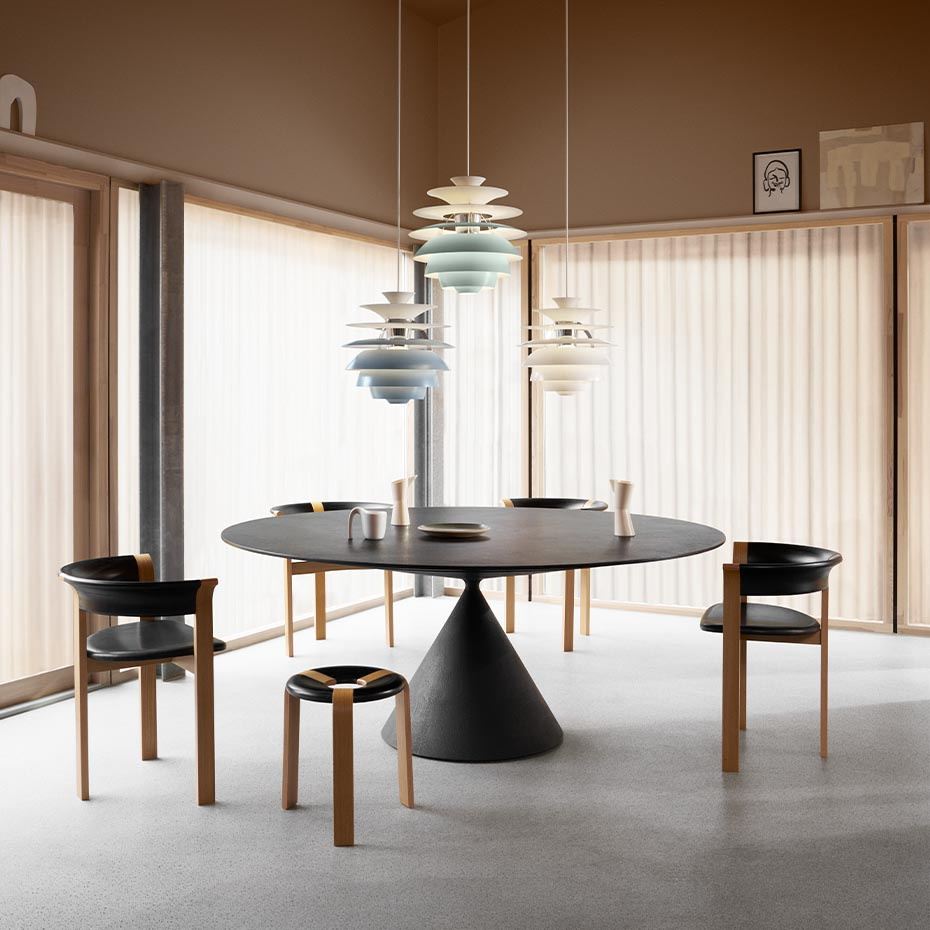 PH Snowball Pendel Dusty Blue/High Lustre Chrome Plated