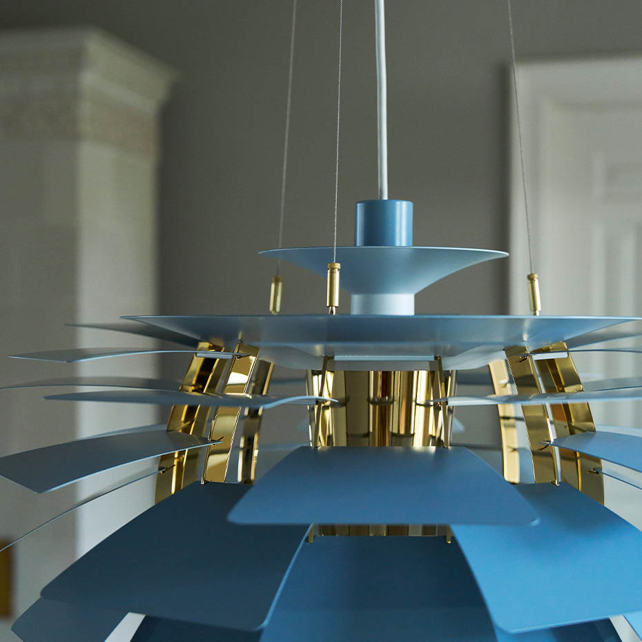Louis Poulsen PH Artichoke Ø480 Pendel Dusty Blue/Brass Metallised