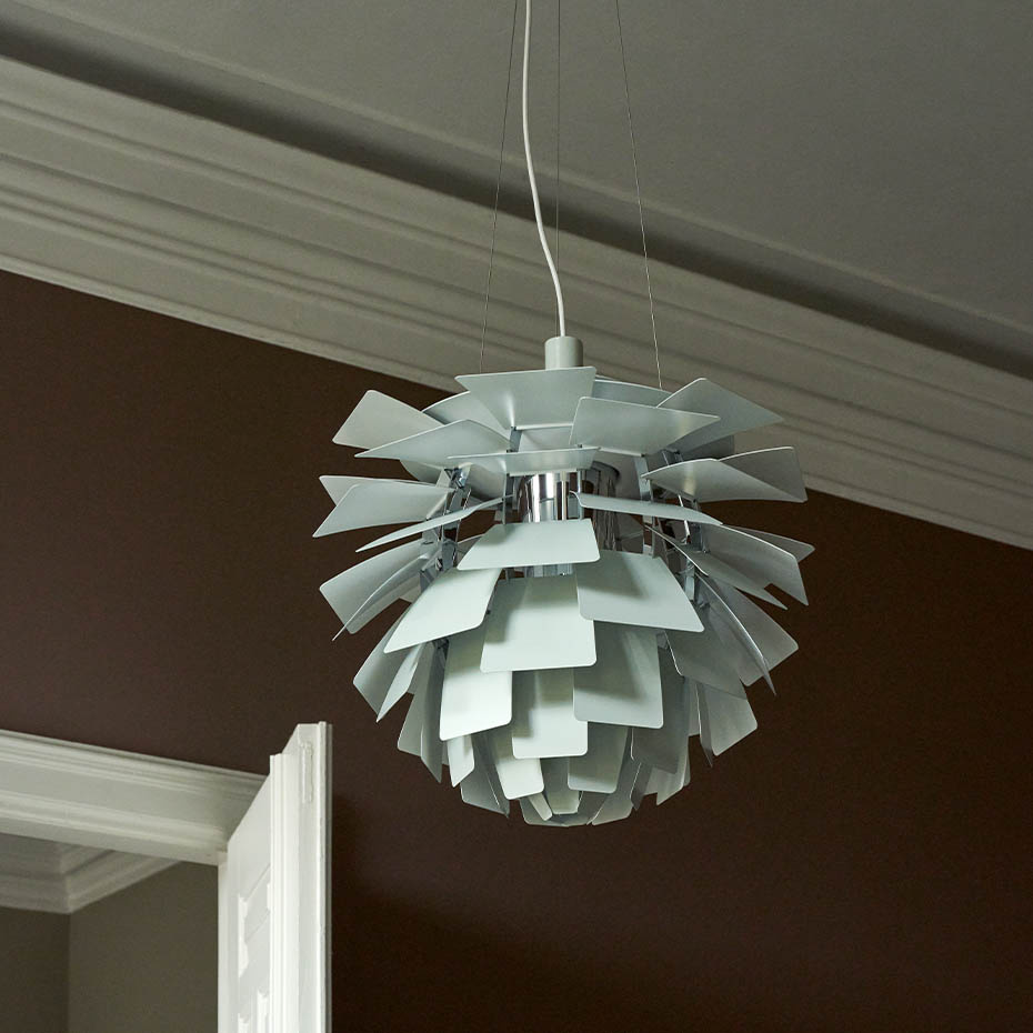 PH Artichoke Ø480 Pendel Dusty Green/High Lustre Chrome Plated