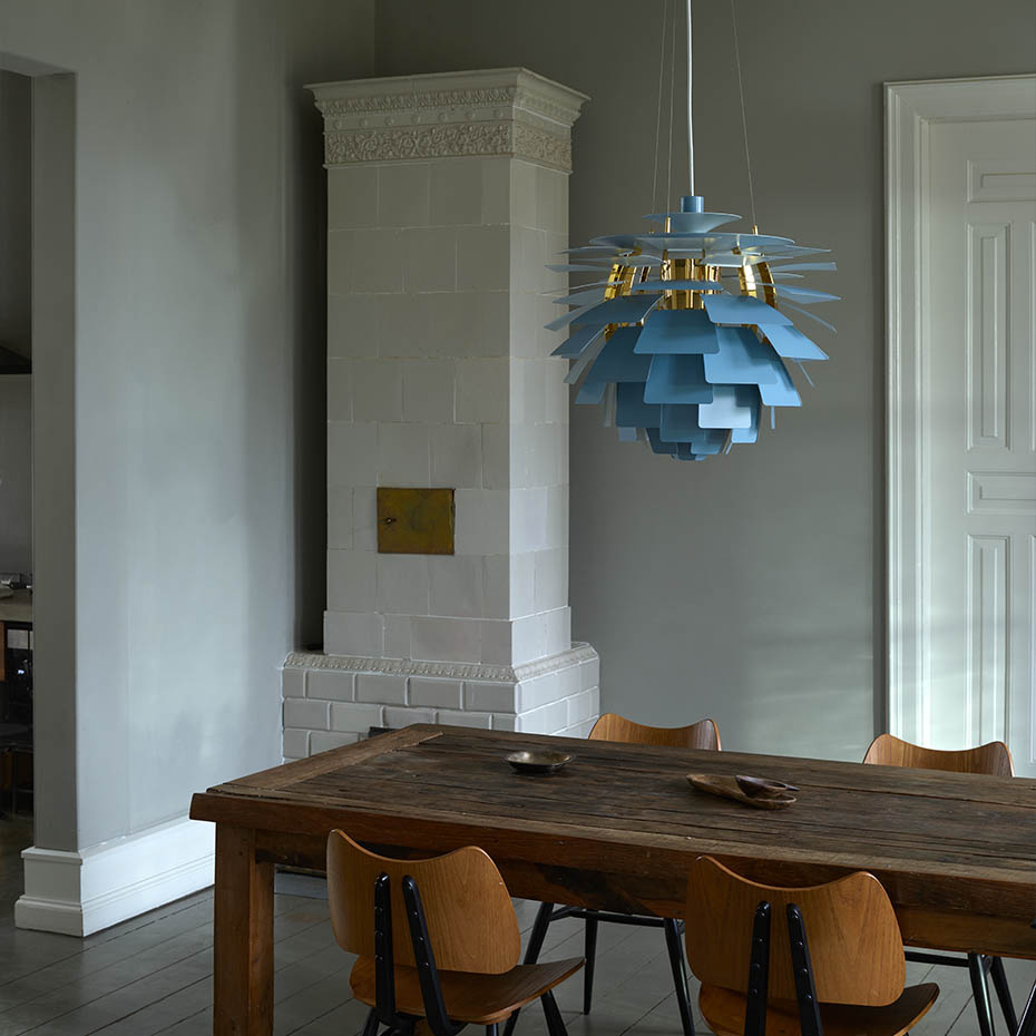 Louis Poulsen PH Artichoke Ø600 Pendel Dusty Blue/Brass Metallised