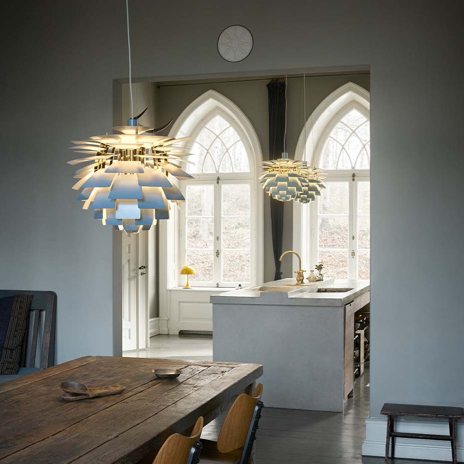 Louis Poulsen PH Artichoke Ø600 Pendel Dusty Blue/Brass Metallised