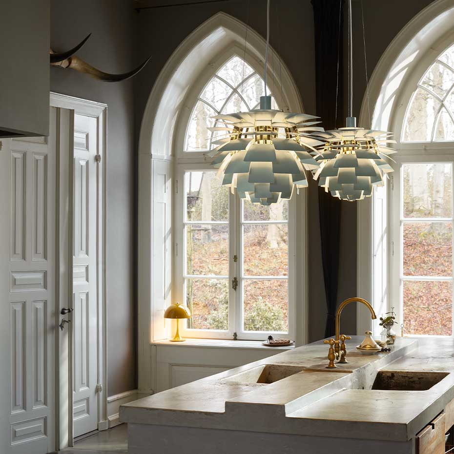 Louis Poulsen PH Artichoke Ø600 Pendel Dusty Green/High Lustre Chrome Plated