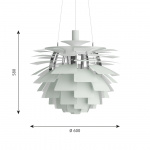 Louis Poulsen PH Artichoke Ø600 Pendel Dusty Green/High Lustre Chrome Plated Louis Poulsen PH Artichoke Ø600 Pendel Dusty Green/High Lustre Chrome Plated