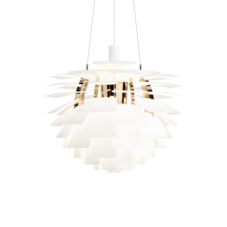 Louis Poulsen PH Artichoke Ø600 Pendel Soft White/Brass Metallised