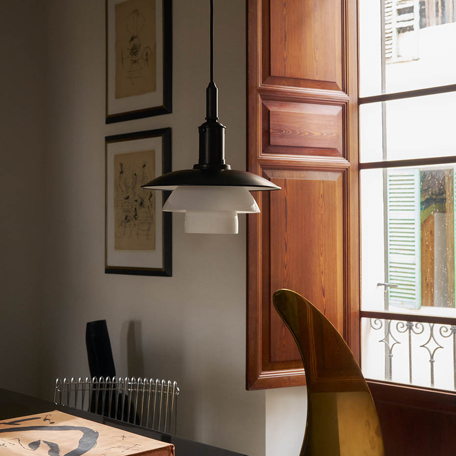 PH 3/3 Pendel Aged Brass/Opal Glass